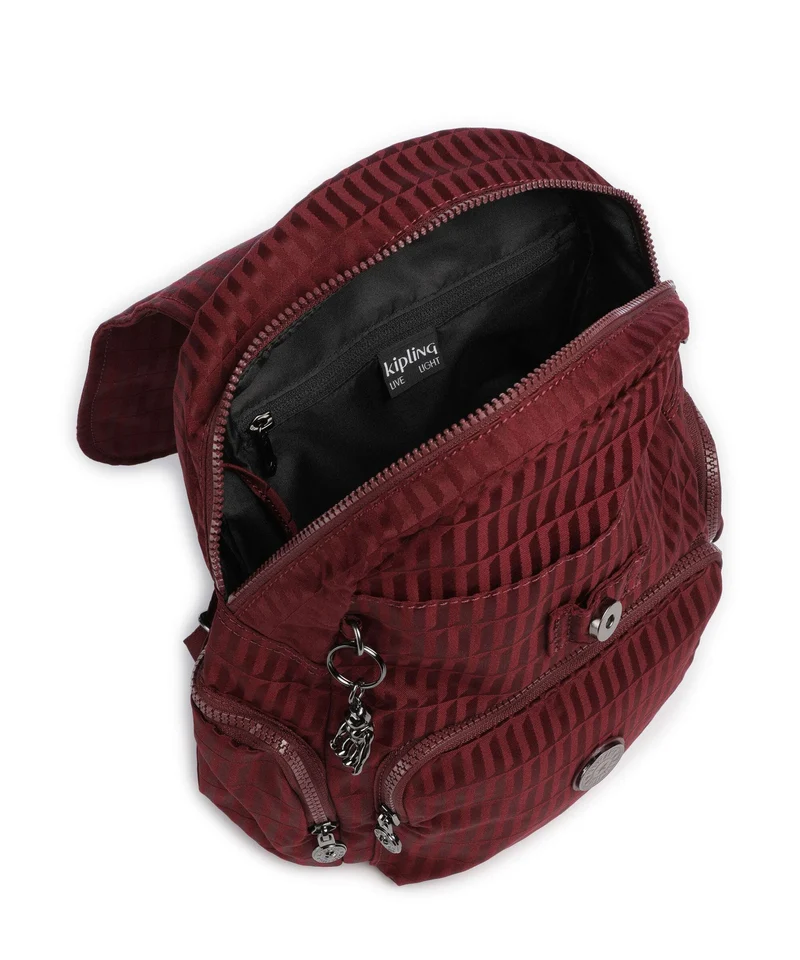 Kipling Elevated City Zip S Sac à dos maroon tile