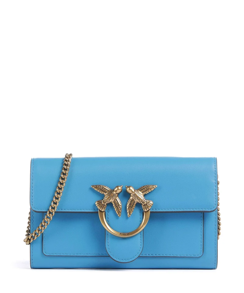 Pinko Love One Portefeuille azzurro dresda/antique gold