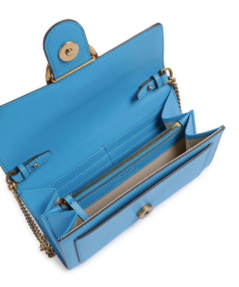 Pinko Love One Portefeuille azzurro dresda/antique gold