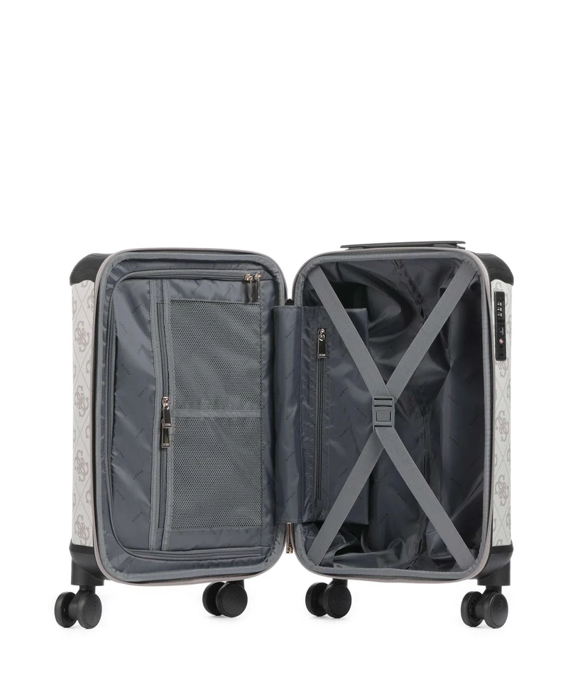 Guess Berta 4G Logo Valise 4 roues dark taupe logo