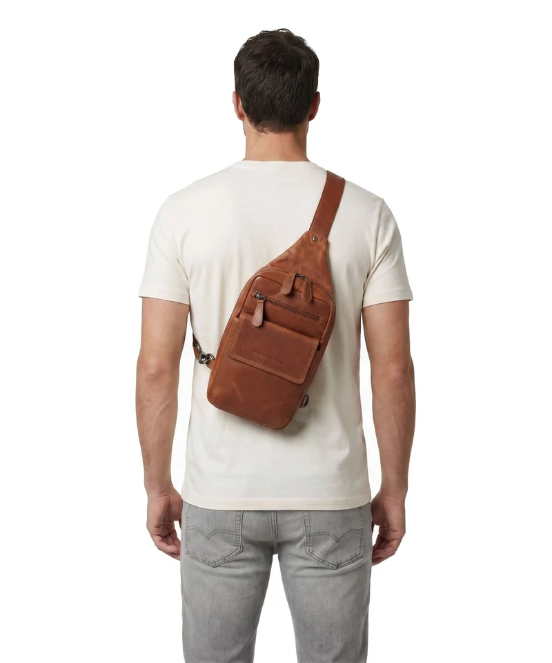 The Chesterfield Brand Wax Pull Up Cow Turelle Sac sling cognac