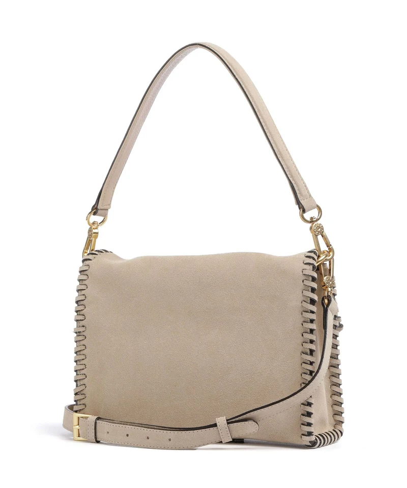 Abro Suede Temi Stitch Sac porté épaule natural