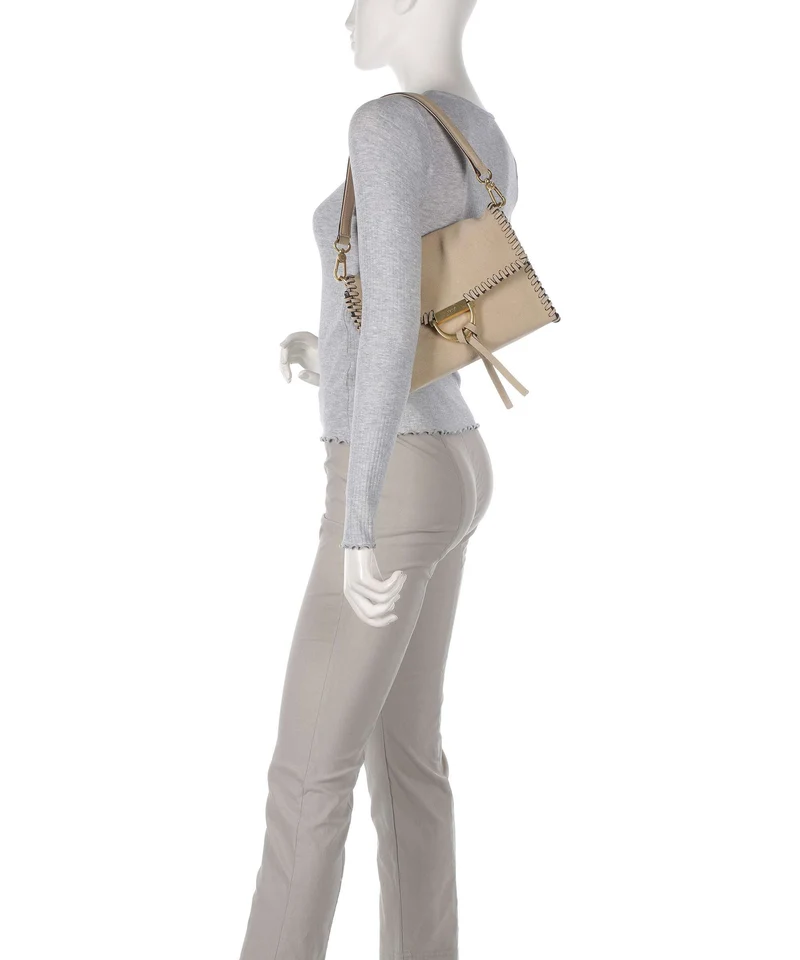 Abro Suede Temi Stitch Sac porté épaule natural