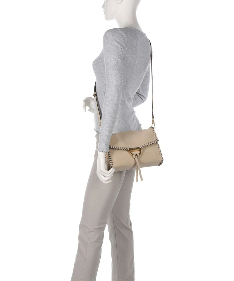 Abro Suede Temi Stitch Sac porté épaule natural