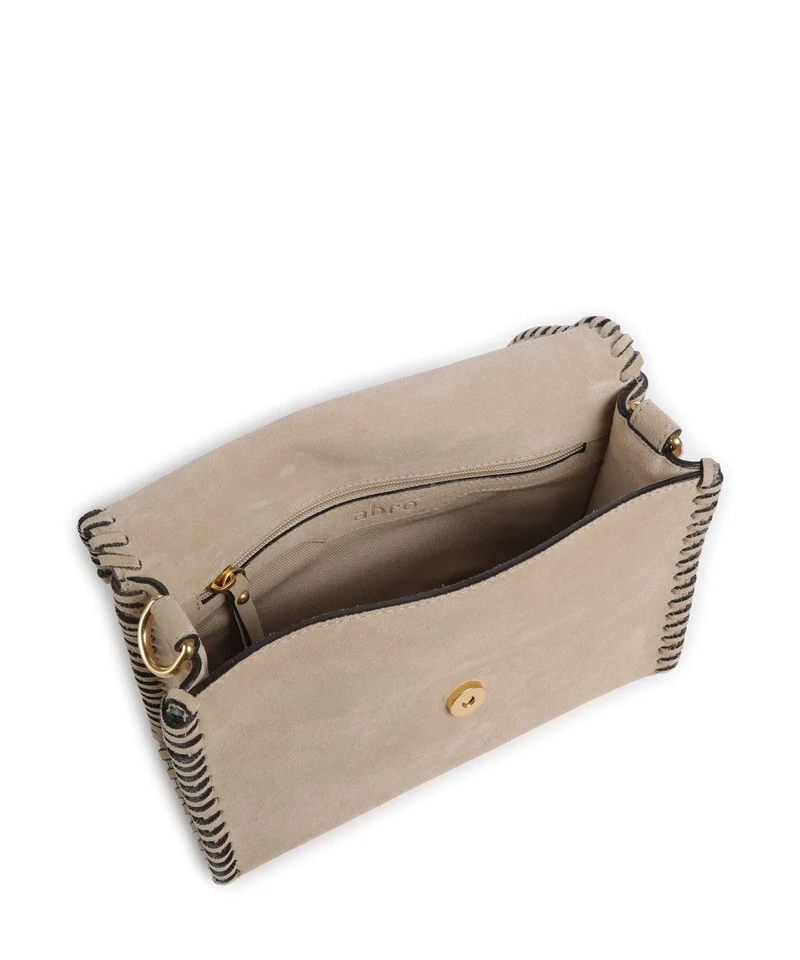 Abro Suede Temi Stitch Sac porté épaule natural