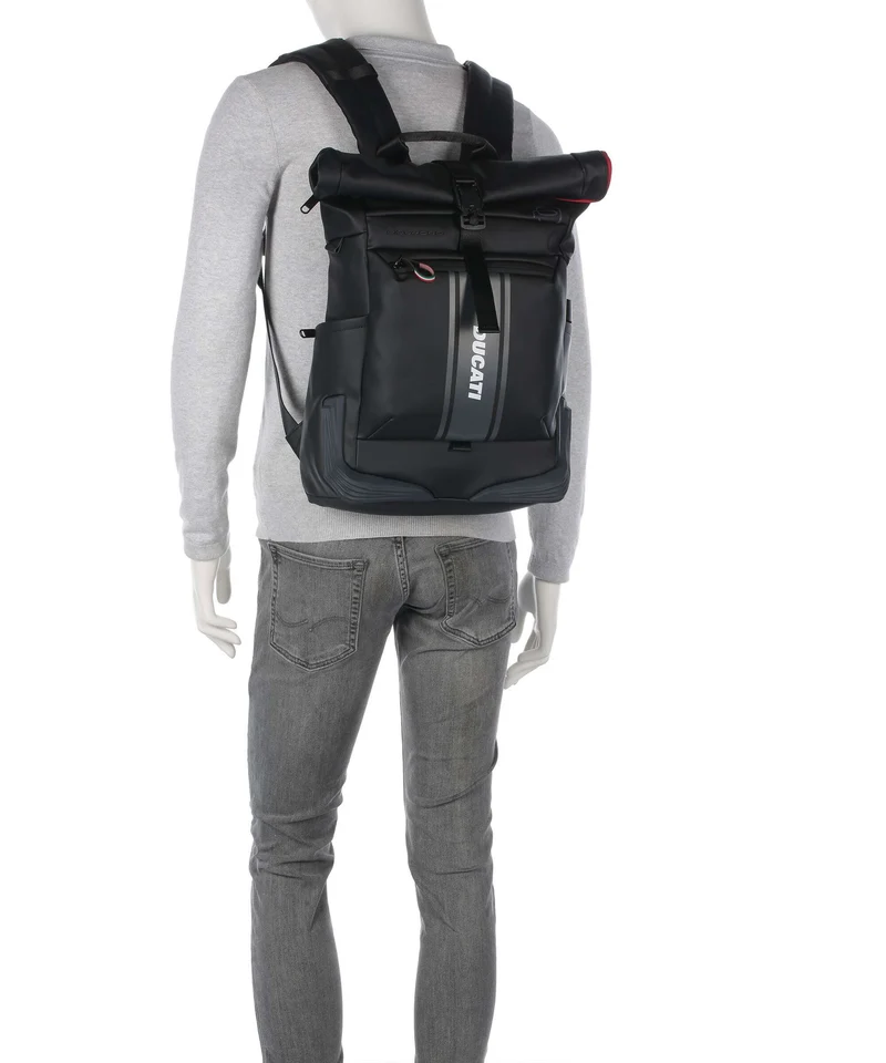 Piquadro Corner Special Ducati Sac à dos roll-top black