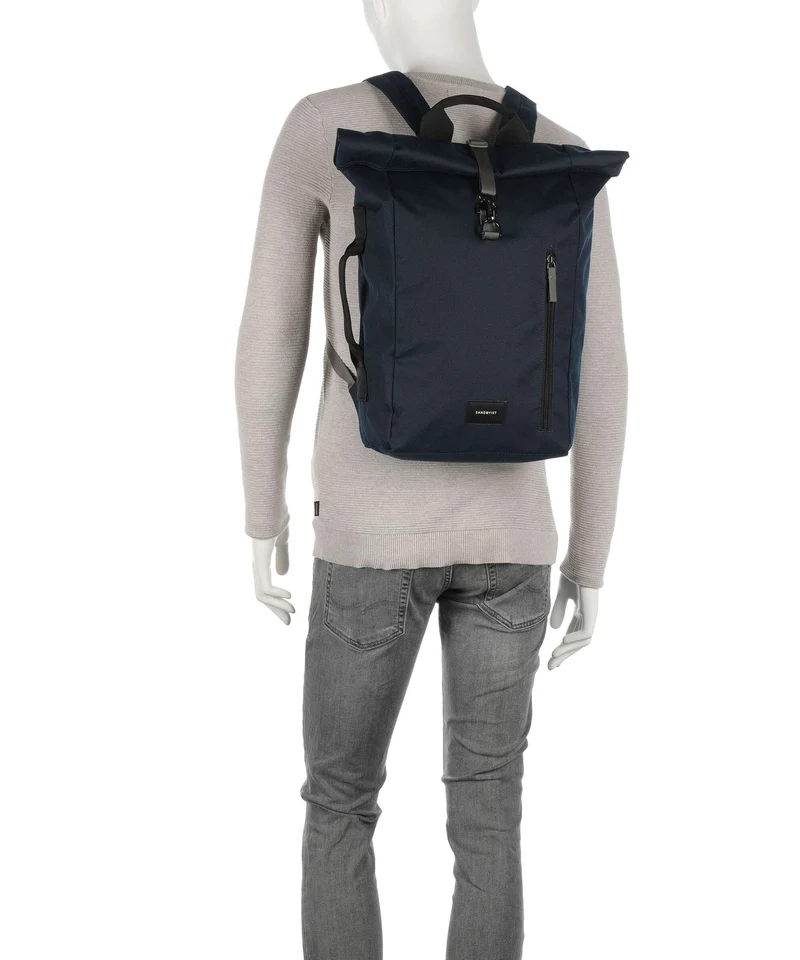 Sandqvist Ground Dante Vegan Sac à dos roll-top dawn green