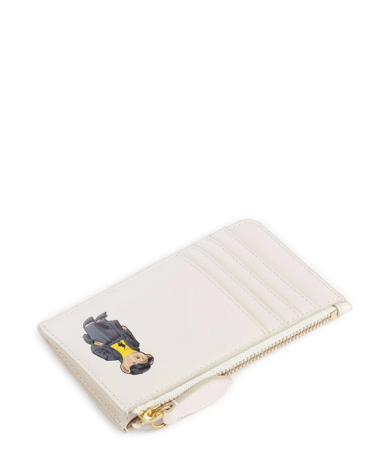 Polo Ralph Lauren Bear Holiday Étui à cartes crédit ivory