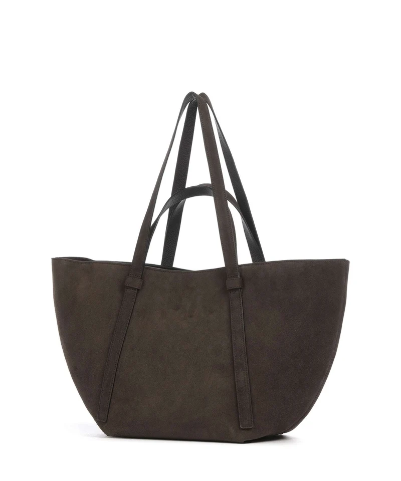 Abro Suede Cosmo Large Cabas dark brown