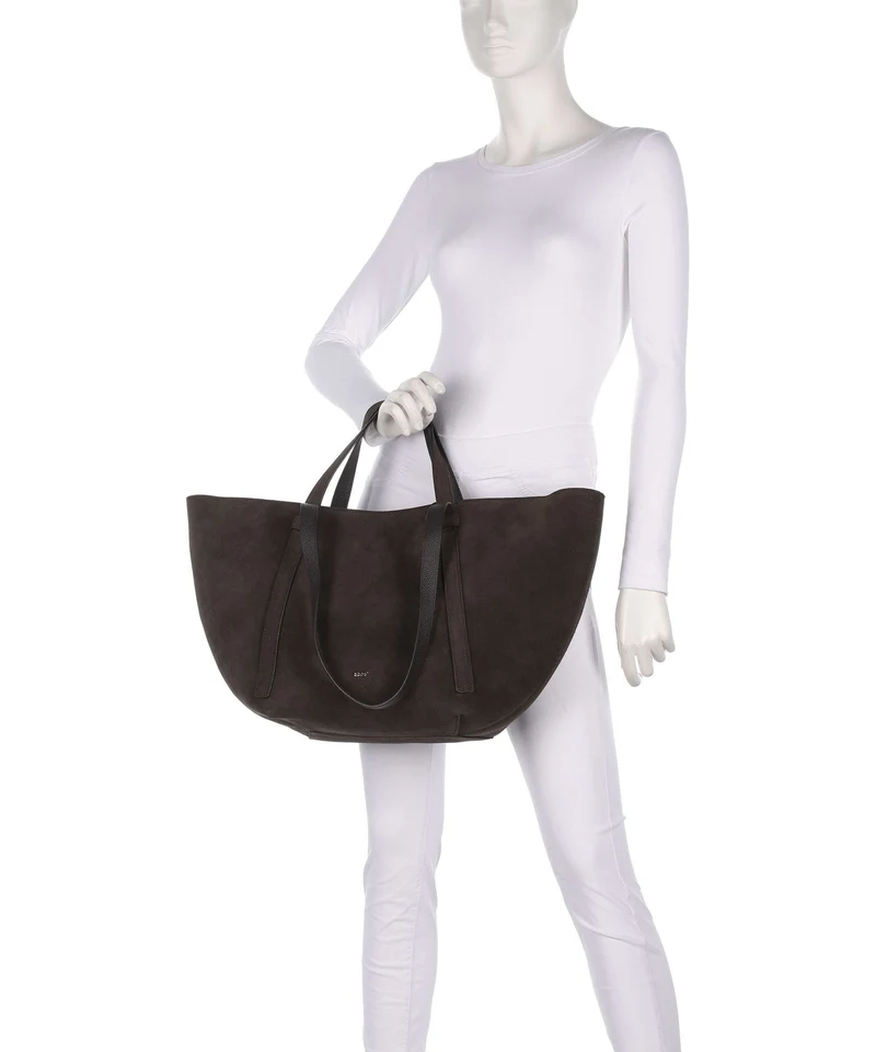 Abro Suede Cosmo Large Cabas dark brown