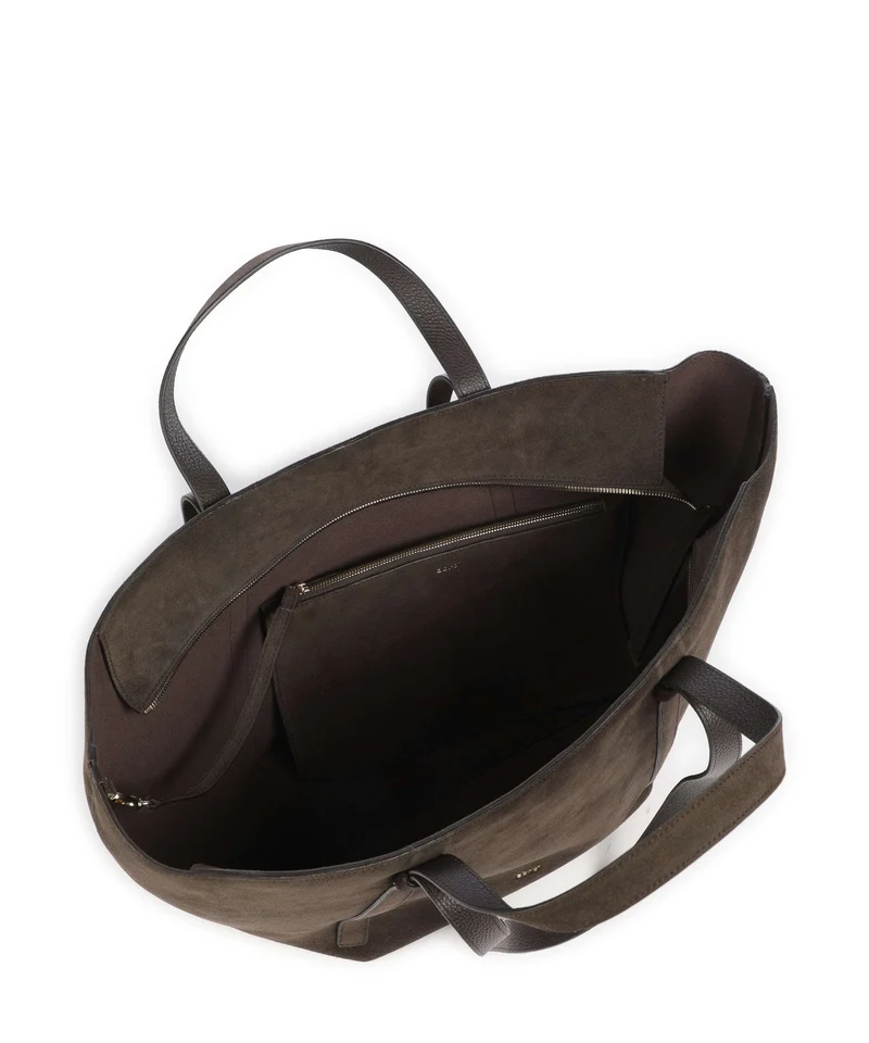 Abro Suede Cosmo Large Cabas dark brown