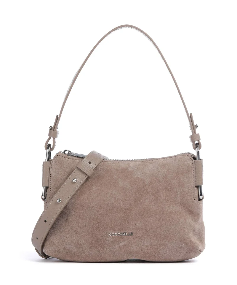 Coccinelle Rebekka Suede Sac porté épaule warm taupe