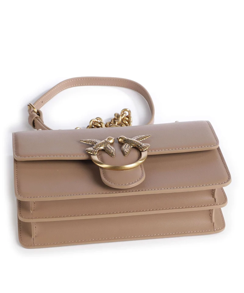 Pinko Love One Mini Sac porté épaule biscotto zenzero