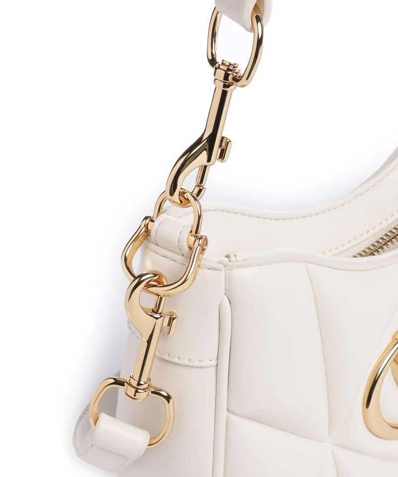 Love Moschino Embossed Q Sac porté épaule ivory