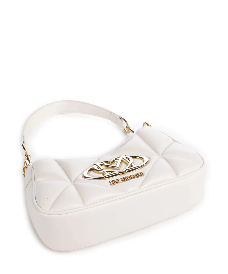 Love Moschino Embossed Q Sac porté épaule ivory