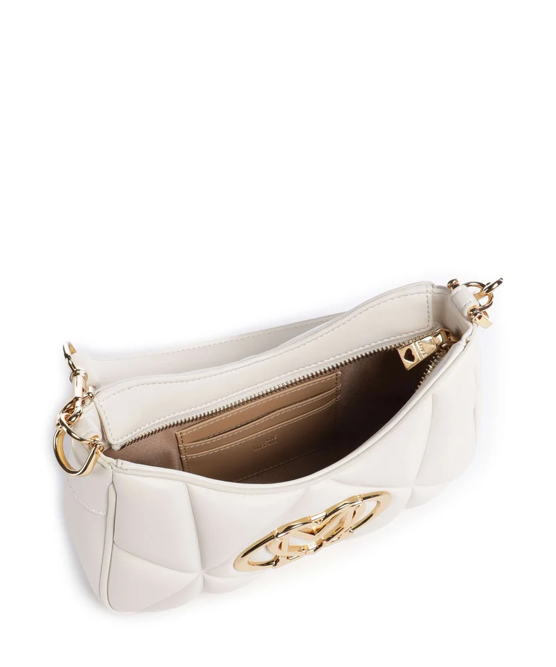 Love Moschino Embossed Q Sac porté épaule ivory
