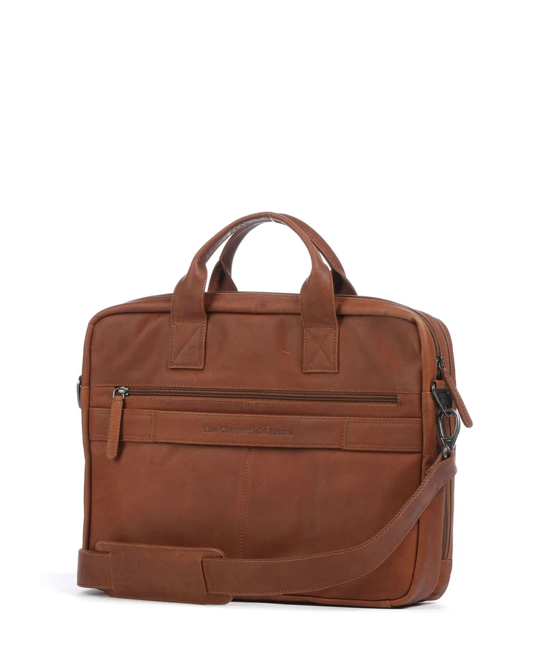 The Chesterfield Brand Cow Wax Pull Up Frazer Porte-document cognac