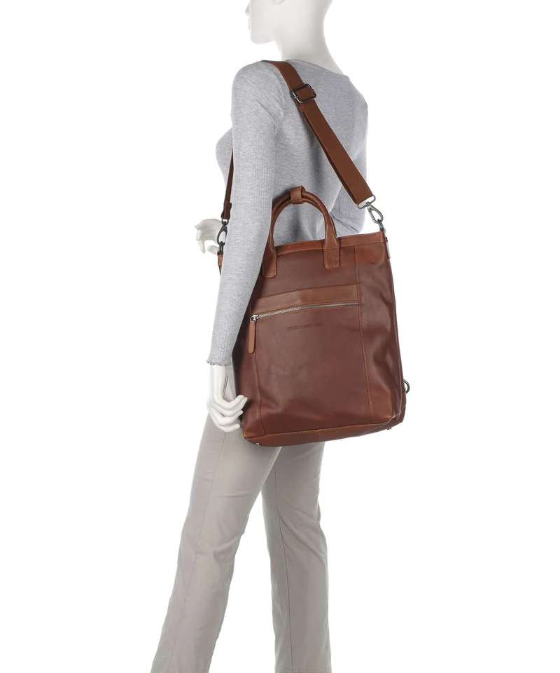The Chesterfield Brand Wax Pull Up Cow Luisa Sac à main porté dos cognac