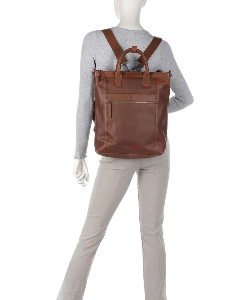 The Chesterfield Brand Wax Pull Up Cow Luisa Sac à main porté dos cognac