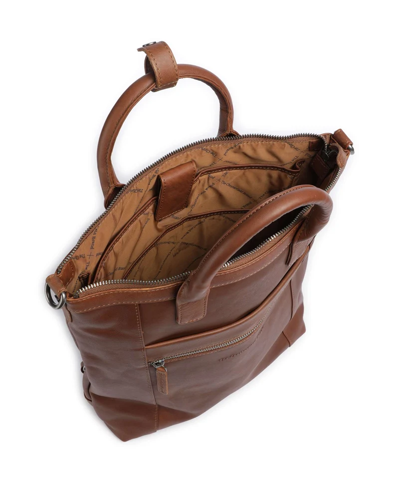The Chesterfield Brand Wax Pull Up Cow Luisa Sac à main porté dos cognac