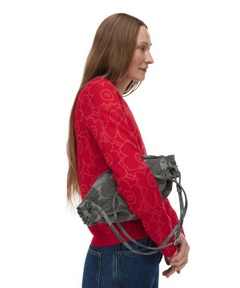 Marimekko Karla Denim Pikku Sac porté épaule light grey