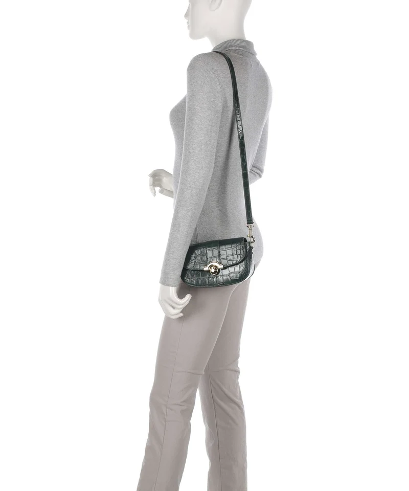 Lancaster Exotic CN Croco Sac bandoulière vertforêt