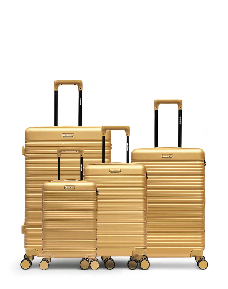 Lot de 4 Valises Rigides Grand Format, Taille Moyenne, Cabine et Cabine XS LUGANO