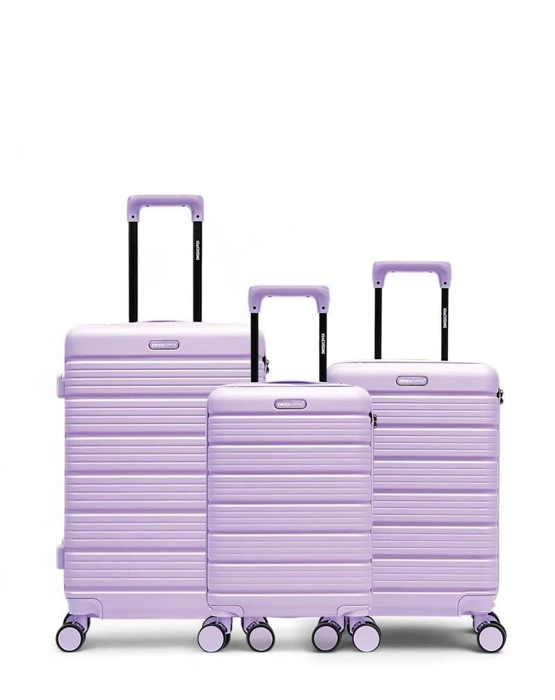 Lot de 3 Valises Rigides Taille Moyenne, Cabine et Cabine XS LUGANO