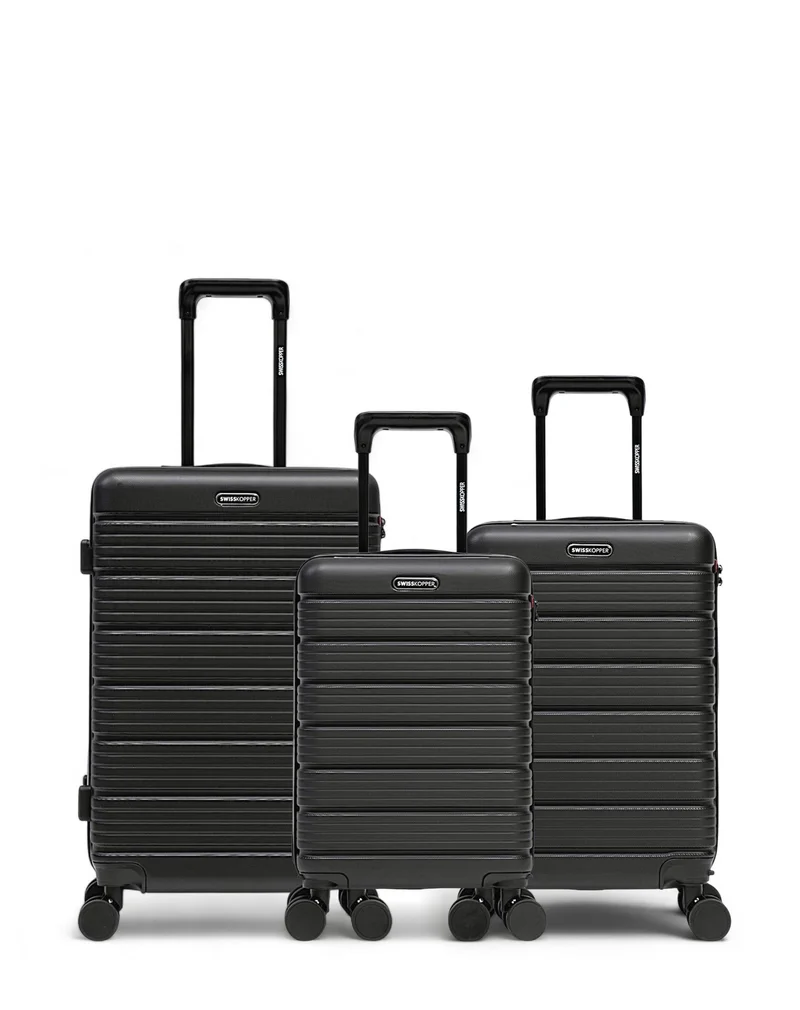 Lot de 3 Valises Rigides Taille Moyenne, Cabine et Cabine XS LUGANO