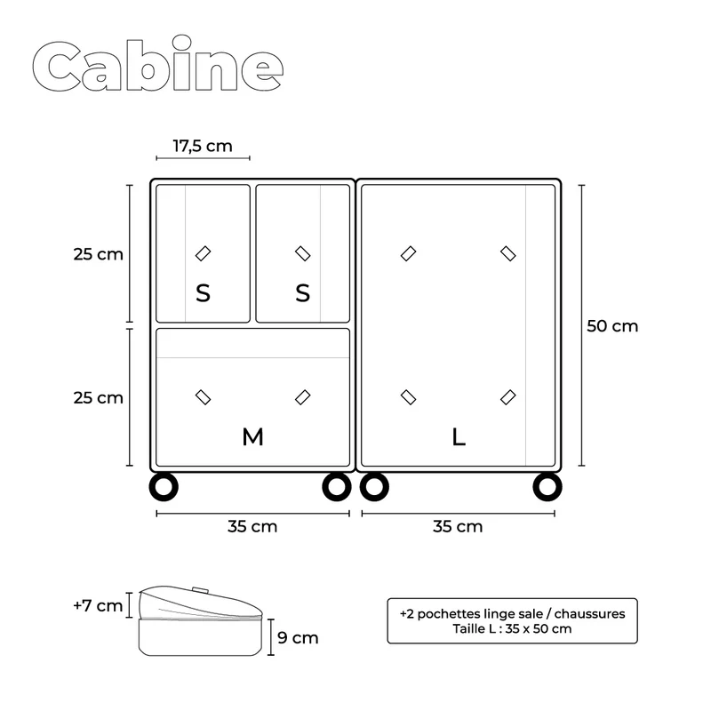 Valise Cabine 35 cm réparable à l'infini - Garantie 10 ans