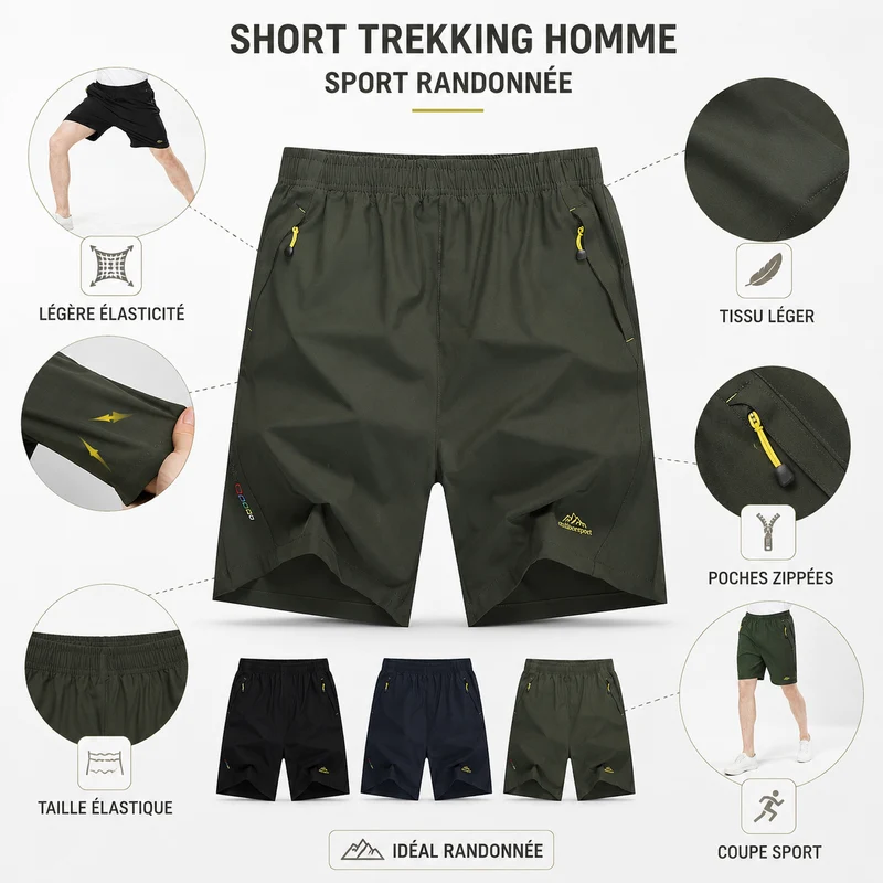 Short trekking homme sport randonnée