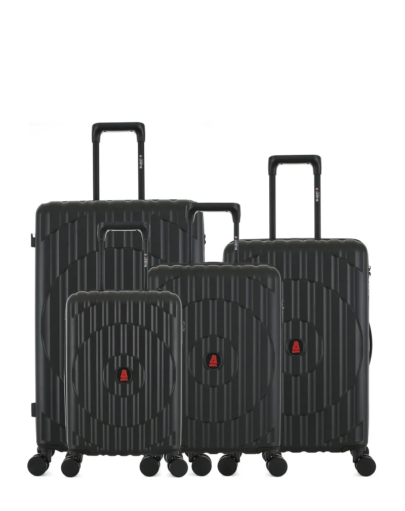 Lot de 4 Valises Rigides Grand Format, Taille Moyenne, Cabine et Cabine XS ODEON