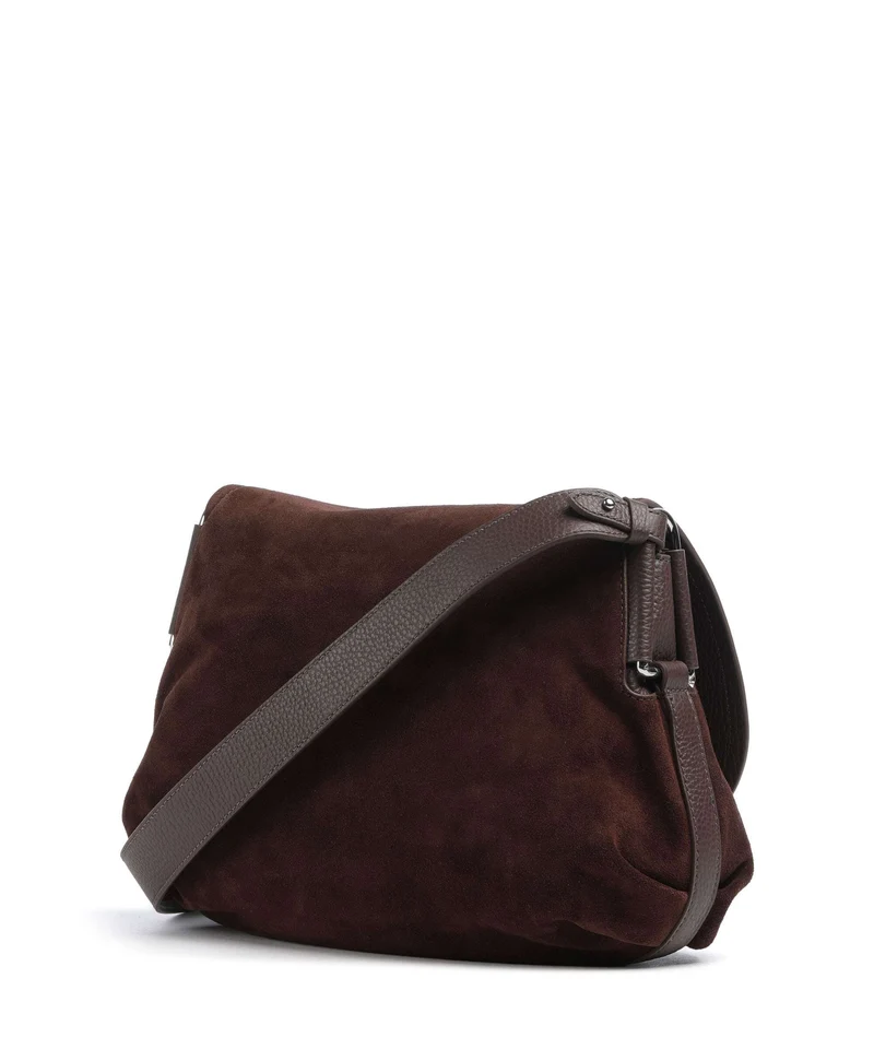 Coccinelle Rebekka Suede Sac porté épaule brunette
