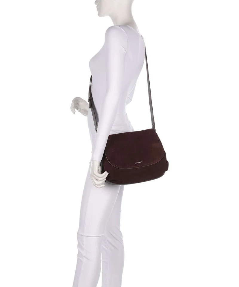 Coccinelle Rebekka Suede Sac porté épaule brunette