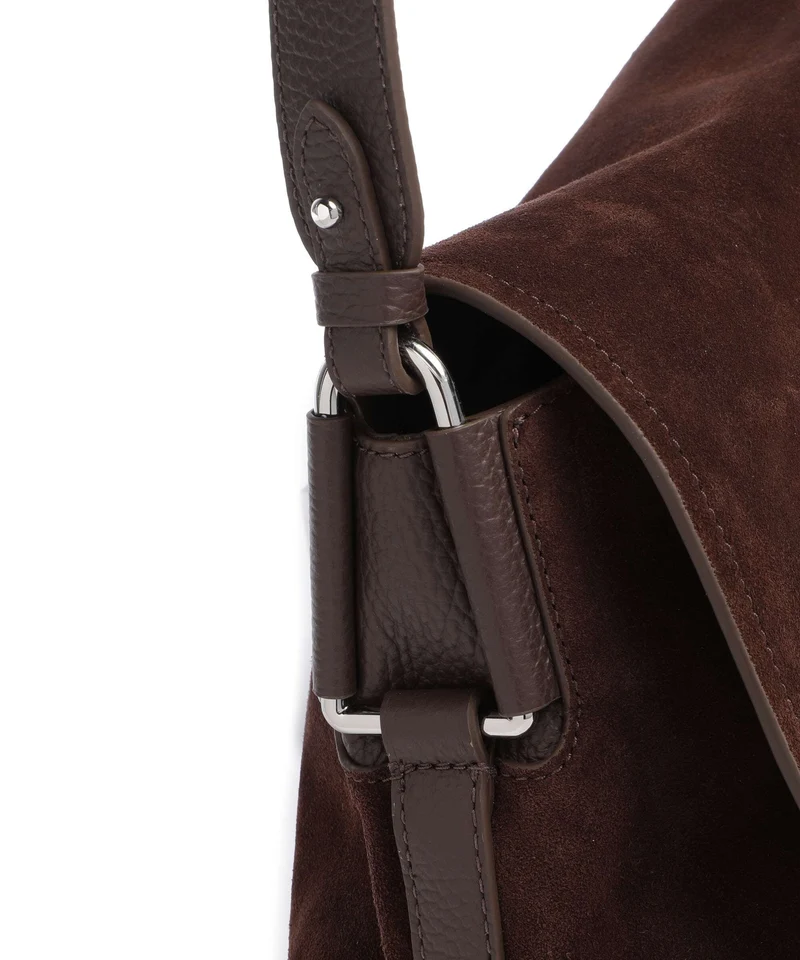 Coccinelle Rebekka Suede Sac porté épaule brunette