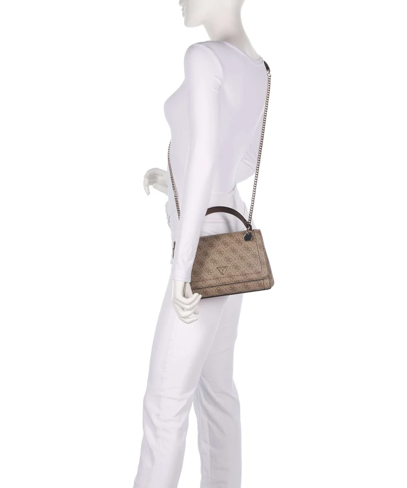 Guess Noelle Sac porté épaule latte logo/brown