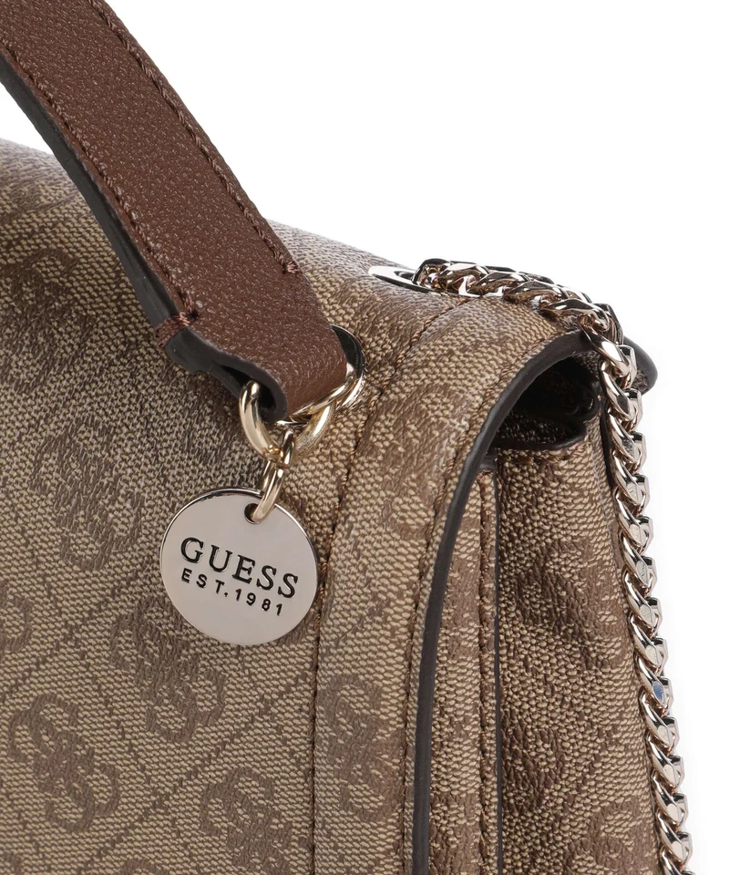 Guess Noelle Sac porté épaule latte logo/brown