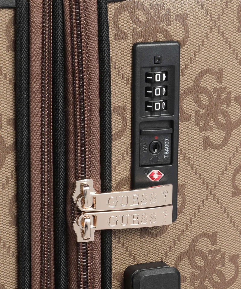 Guess Berta Maxi 4G Valise 4 roues latte logo/brown
