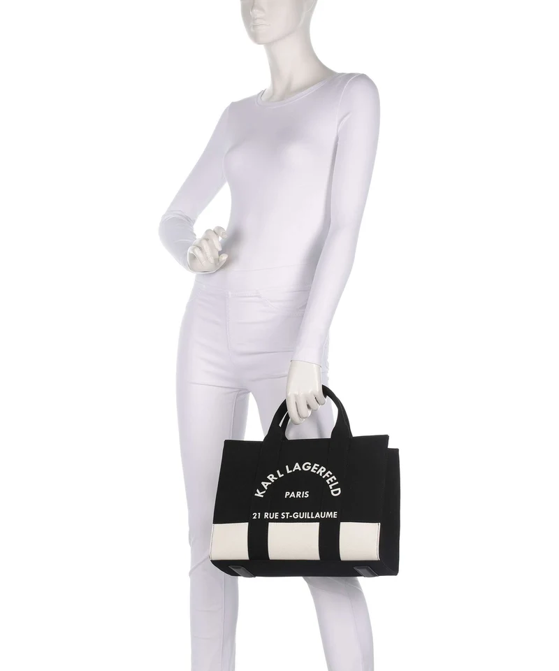 Karl Lagerfeld K/Rue St Guillaume Medium Sac à main cannoli cream/black