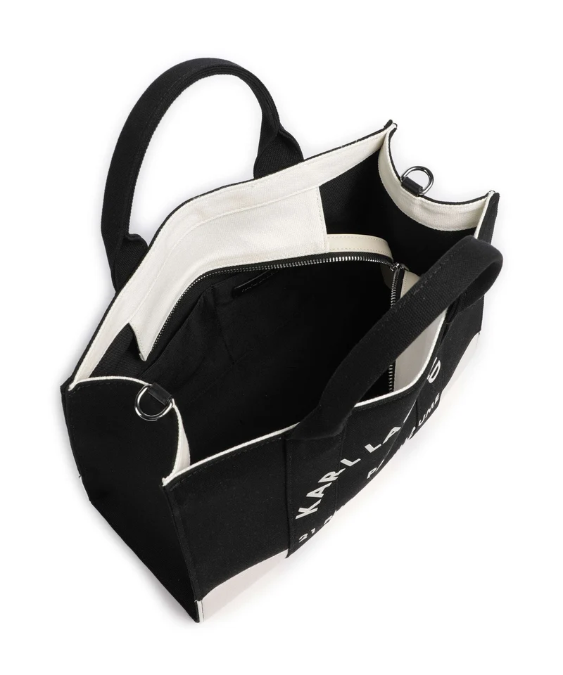 Karl Lagerfeld K/Rue St Guillaume Medium Sac à main cannoli cream/black