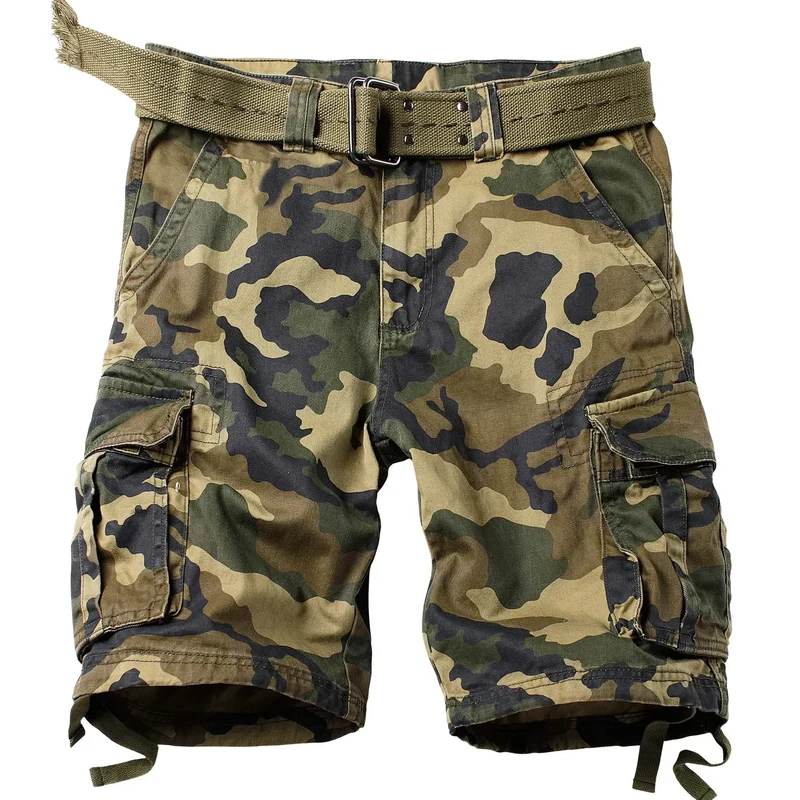 Short de randonnée motif kaki