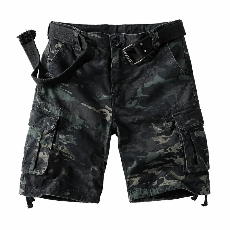 Short de randonnée motif kaki