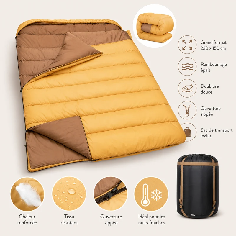 Sac de couchage randonnée duo hiver