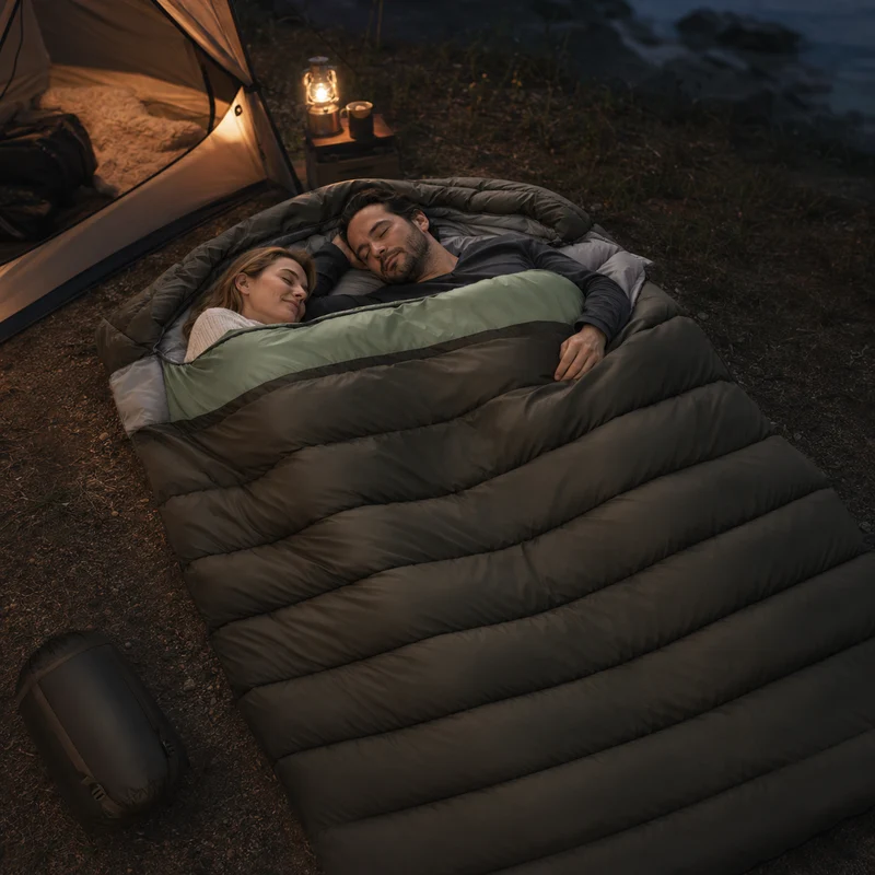Sac de couchage camping 2 personnes chaud