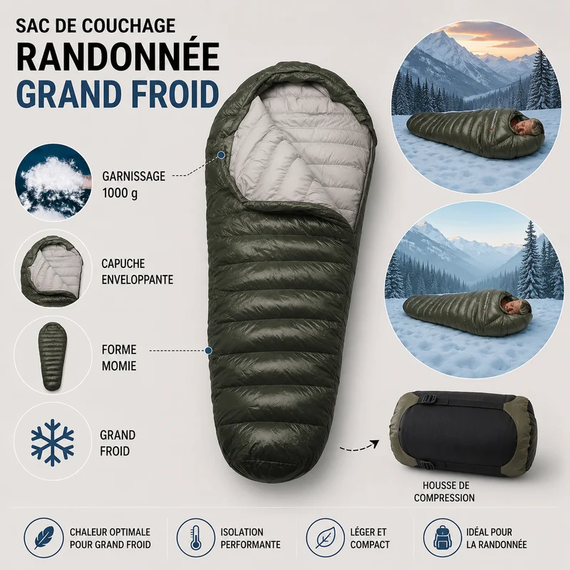 Sac de couchage randonnée grand froid