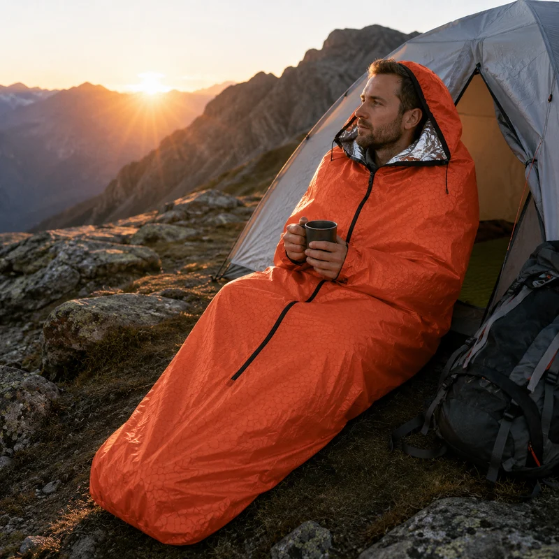 Sac de couchage thermique d'urgence randonnée