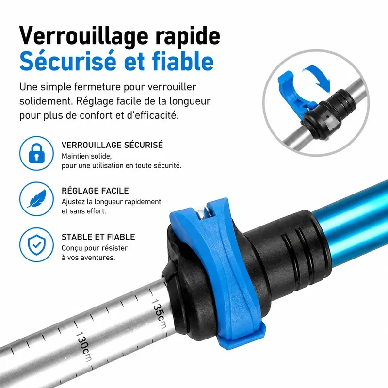 Bâton randonnée pliable compact