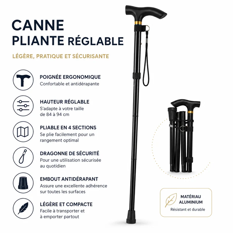 Bâton de marche pliable randonnée