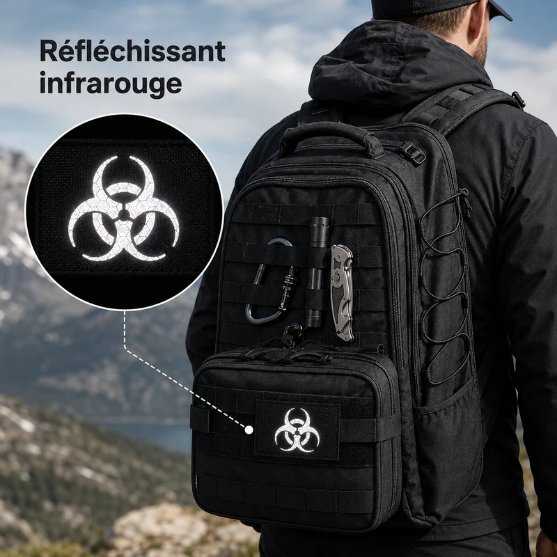 Patch velcro motif original pour équipement randonnée