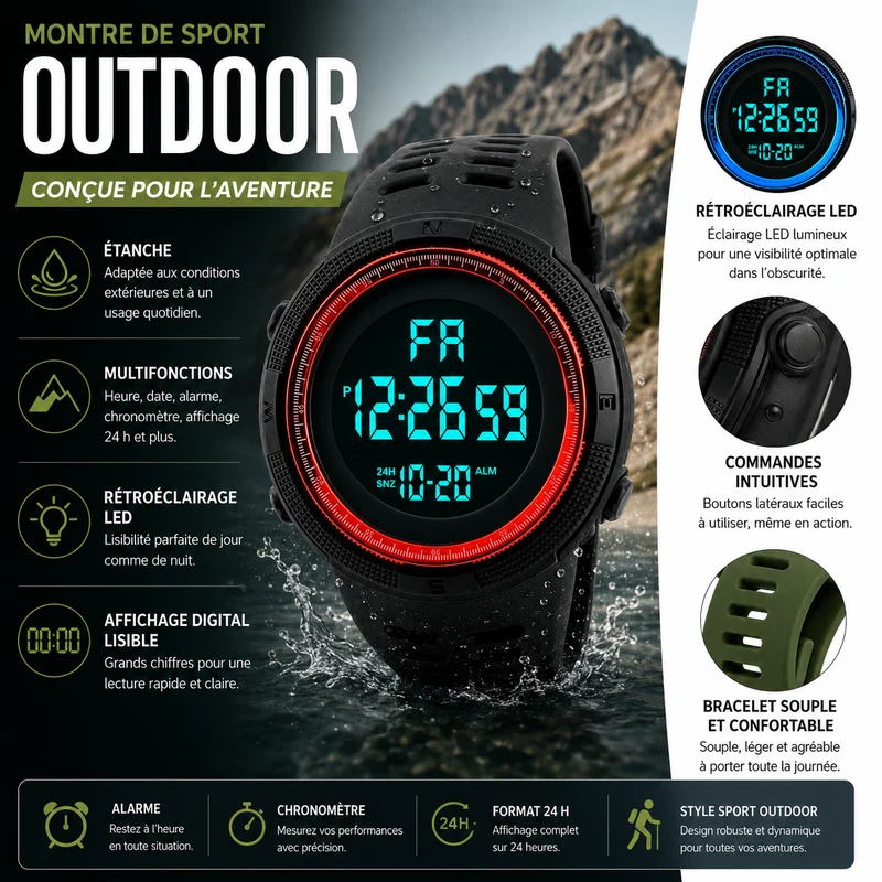 Montre sport randonnée étanche multifonctions